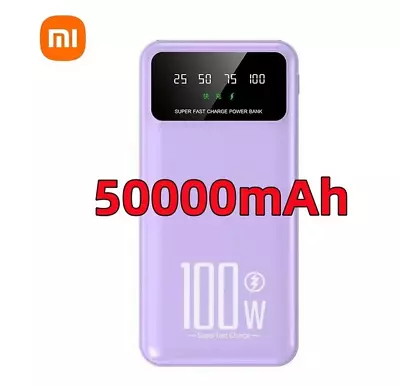 100W 50000 MAh High Capacity PortablePowerBank Purple Fast Charge IPhone Android • $54.99