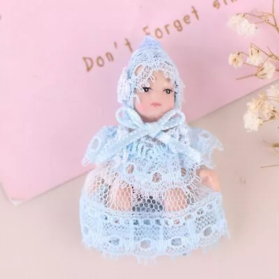 1:12 Victorian Dollhouse Miniature Porcelain Doll Baby Pink Dress Accessories • $8.99