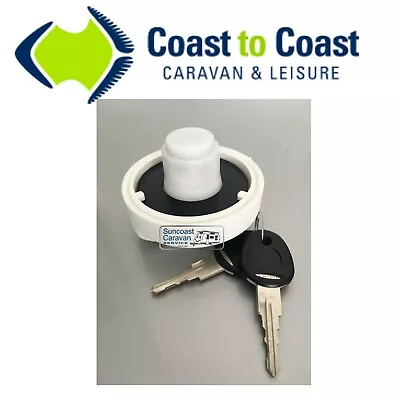 White Spare Cap & Keys For Lockable Caravan Water Filler  Water Tank Cap • $44