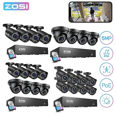 ZOSI H.265+ 4K 8CH NVR PoE Security Home Camera System CCTV 24/7 Recording 2TB • $449.99