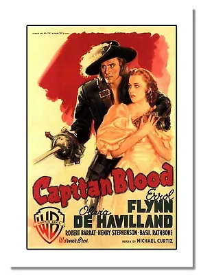 £11.99 • Buy Poster Inspired By Captain Blood Film American Pirate Advert Photo Errol Flynn 
