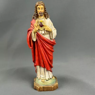 Vintage Jesus Sacred Heart Resin 6  Figurine Statue Made In Italy • $20