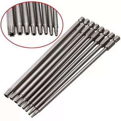 200mm/ 7.78 Long Screwdriver Bit Set Hex Torx Tamperproof 1/4 Hex Shank T8-T40 • $6.39