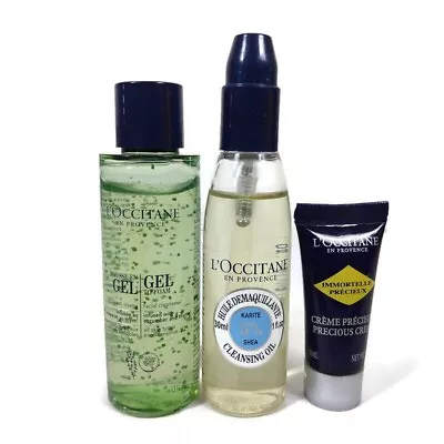 L'occitane Immortelle Face Cream Shea Cleaning Oil & Gel-To-Foam Cleanser X3 • $29.99