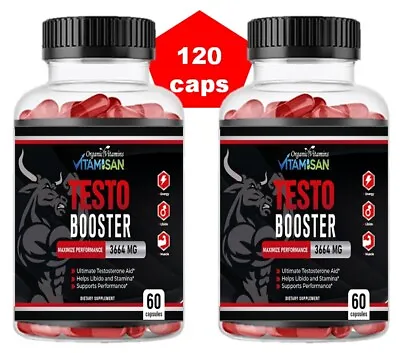 Testosterone Booster For Support Energy 120 Caps • $17.98