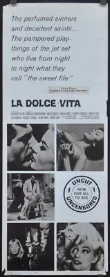 La Dolce Vita R-1966 Original 14x36 Movie Poster Marcello Mastroianni Fellini • $150