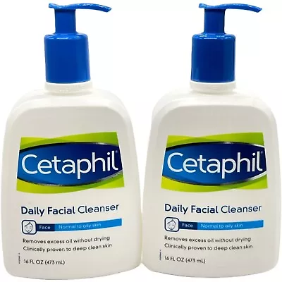 £17.95 • Buy 2 X Cetaphil Daily Facial Cleanser For Normal To Oily Skin 235 Ml - 2 Packs