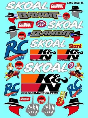 AUTOGRAPHIX  Sticker RACING SHEET 55 -R/C MODEL Decals 1/12 -1/10 -LEXAN BODY • $14.99