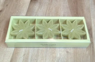 Pier 1 Imports Citronella Scented Floating Candles Pack Of 3 Flower New • $9.99