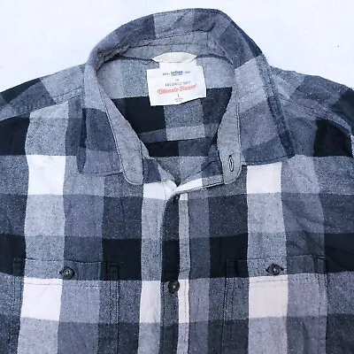 Urban Pipeline Gingham Flannel Casual Button Shirt Mens Size Large L Black White • $14.99