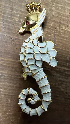 Vintage Old Mark K.J.L. (Kenneth J. Lane) Enameled Figural Seahorse Brooch • $54.99