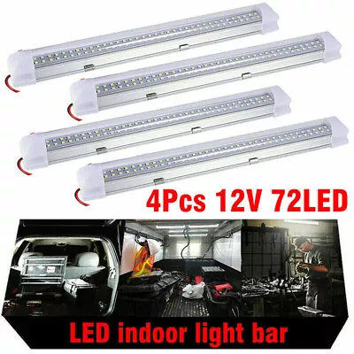 4x72 LED 12V ON/OFF Switch Interior Light Strip Bar 12 VOLT Car Caravan Van Bus • $5.99