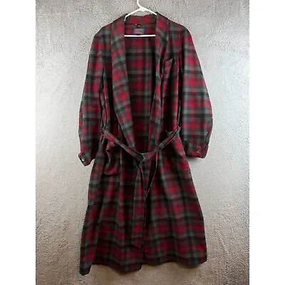 Pendleton Kilgore Tartan Plaid Red Wool Robe Size Medium • $69.99