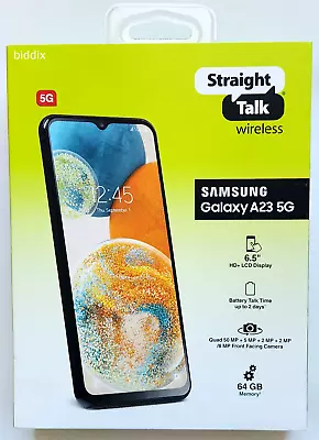 Straight Talk Samsung Galaxy A23 5G 6.6  64GB Prepaid Smartphone - Black • $139.95