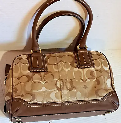 Coach Hampton Optic Signature Jacquard & Leather Top Handle Handbag M0773-11818 • $28.99