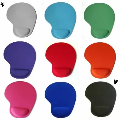 Premium Large Anti Slip Mouse Mat With Wrist Support For Laptop Pc Many Colours • £3.99