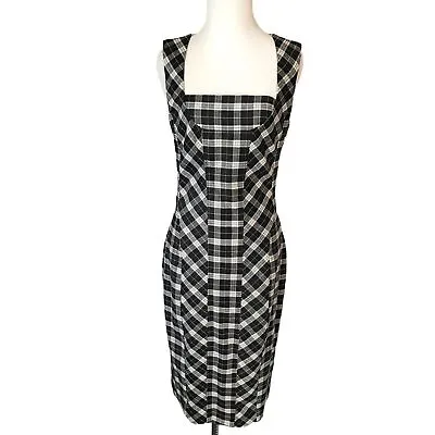 Dolce & Gabbana Plaid Wool Bustier Dress 2008 Size EU 44 • $250