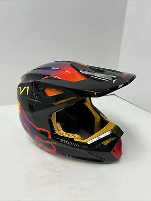 Fox Racing V1 Toxsyk Helmet Black/Orange/ Red Small • $109.99