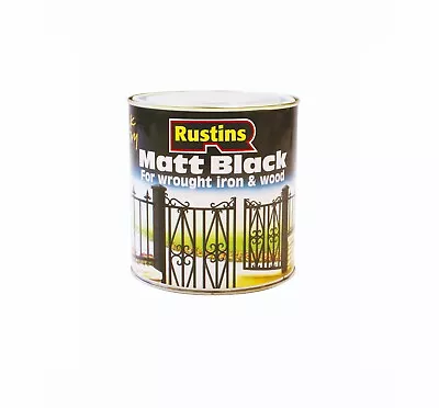 Rustins Quick Dry Matt Black Paint For Wrought Iron And Wood 250ml/500ml/1L • £11