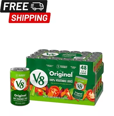 5.5 FL OZ Can (Pack Of 48) V8 Original 100% Vegetable Juice Vegetable B...(am) • $51.85