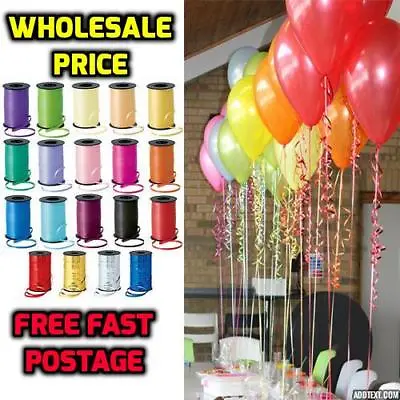 Wholesale 100 MT Curling Foil Balloons Ribbons Helium String Tie Ribbon Birthday • $7.45