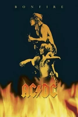 Acdc Bon Scott In Fire Ac/dc - New Poster 24x36 Bonfire • £14.65