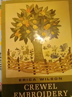 Vintage CREWEL EMBROIDERY Book By Erica Wilson 1962 Hardcover Book • $9.99