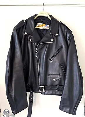 Schott NYC Classic Perfecto Leather Motorcycle Jacket (Style: 118 Size: 52) • $500