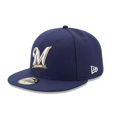 [70361062] Mens New Era MLB Authentic 59Fifty 5950 Fitted Milwaukee Brewers • $29.99