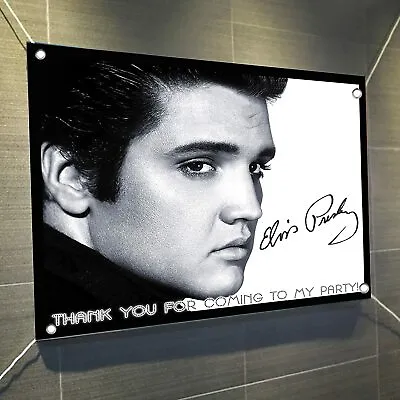 Elvis Presley King Of Rock-N-Roll Vinyl Banner Sign 30  X 24  Backdrop 2.5'x2' • $39.99