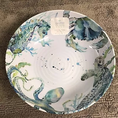 New Sigrid Olsen Sea Life Melamine Large Serving Bowl • £34.20