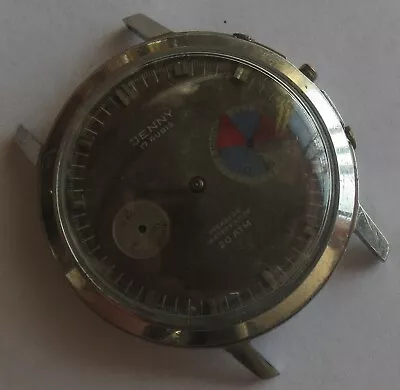 Jenny Chronograph Mens Wristwatch Steel Case Original Dial Cal. Valjoux 7730 • $365