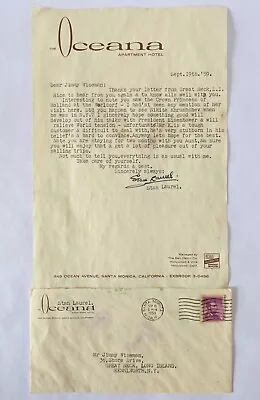 Stan Laurel ( & Hardy) Personal Letter Signed On His Oceana Stationary Sept 1959 • £427.47