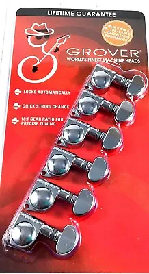 Grover Mini Locking RotoMatics Machine Heads Tuners 406C Chrome Inline • $68.28