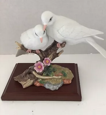 Maruri Wings Of Love Fine Porcelain White Doves On Branch D – 8702 W Wood Base • $19.99