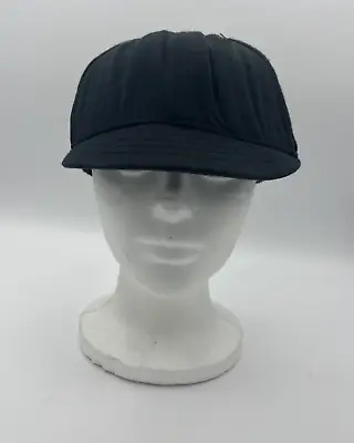 New Era Hat Fitted Umpire Cap Black Short Brim USA 80s 90s Medium Large Vintage • $24.99