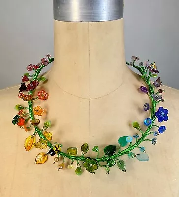 'Quietly Queer' Handmade Silk Wrap Rainbow Gradient Necklace/crown/tiara • $245