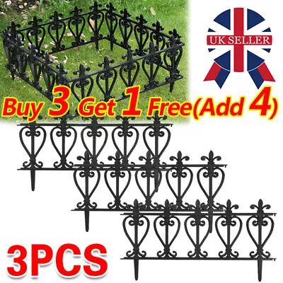 3PCS Metal Effect Garden Lawn Edge Edging Border Fence Grass Flower Bed NEW~ • £8.89