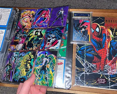 Spiderman Marvel Cards Masterpieces 1992 Joe Jusko Auto Poster Book + Slab • $127.96