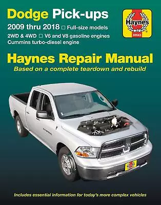 Dodge V6 & V8 Gas & Cummins Turbo-diesel Pick-ups (09-18) Haynes Repair Manual • $37.70