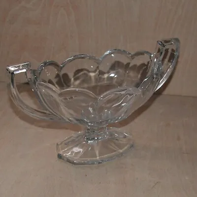 Art Deco Davidson Glass Large 'Chippendale' Trophy Shape Bowl Boat Vase • £9.94