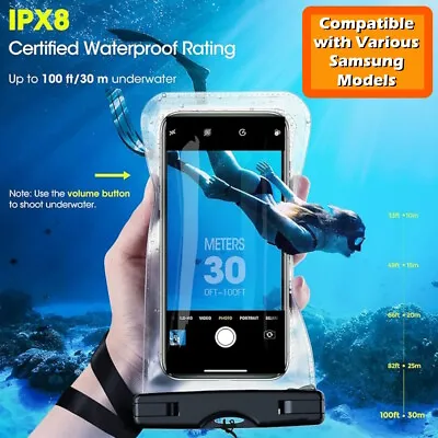 Waterproof Underwater Bag Pouch For Samsung A12 A14 A54 A34 S21 S22 S23 Dry Case • £4.99