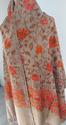Kashmiri Embroidery Indian Shawl Stole Scarf Wrap ( 28 Inch X 80 Inch) • £20