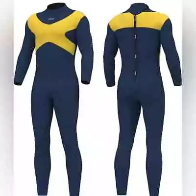 HEVTO Guardian I Full Wetsuit CLY001 Neoprene Scuba Navy/Yellow Size MED • $20