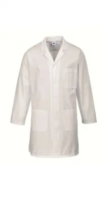 Portwest Mens Anti-Microbial Lab Coat White SIZE Large • £4.99