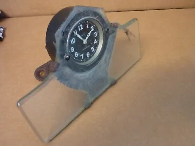 Vtg  Auto Rear View Mirror With Clock Sterling Co. Model A  T  Ratrod • $195