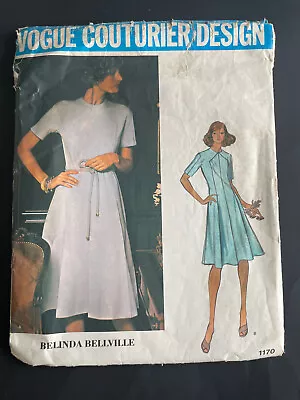 1170 Vogue COUTURIER DESIGN Dress BELINDA BELLVILLE Sewing Pattern Uncut FF • $26.94