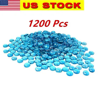 1200 Pcs Ocean Blue Glass Gems Pebbles Mosaic Tiles Marble Vase Filler (12LB) • $19.99