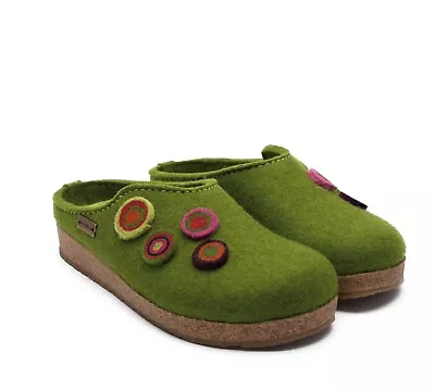 Haflinger Grizzly Kanon (green) New Mens/women/unisex Clog Slippers Size 43 • £55