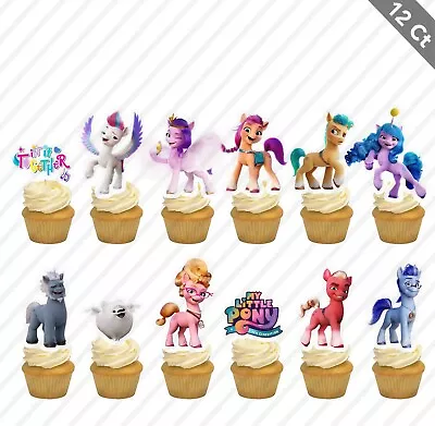 12 My Little Pony Cupcake Topper Pick Favor Party Birthday New Generation Horse • $10.25